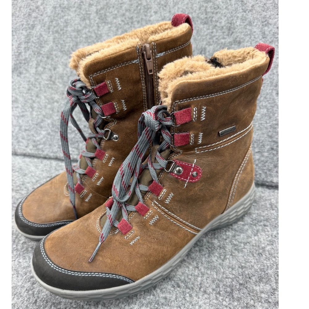 Rockport Hydro-Shield Waterproof Boots Brown Leather Faux Fur Size 11M CCM04BR88